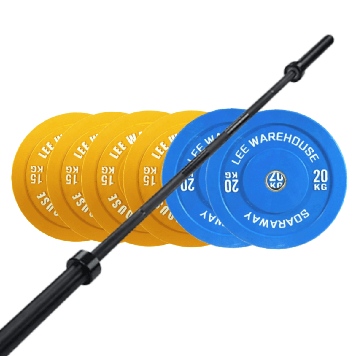 120kg Bumper Plates Set with Barbell