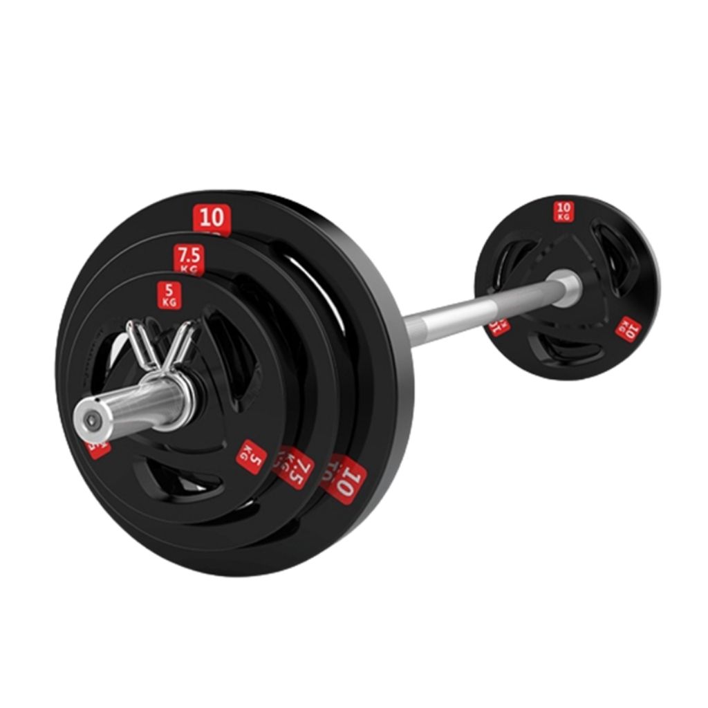 90kg Weights Set | Olympic Barbell+Rubber Coated Weights