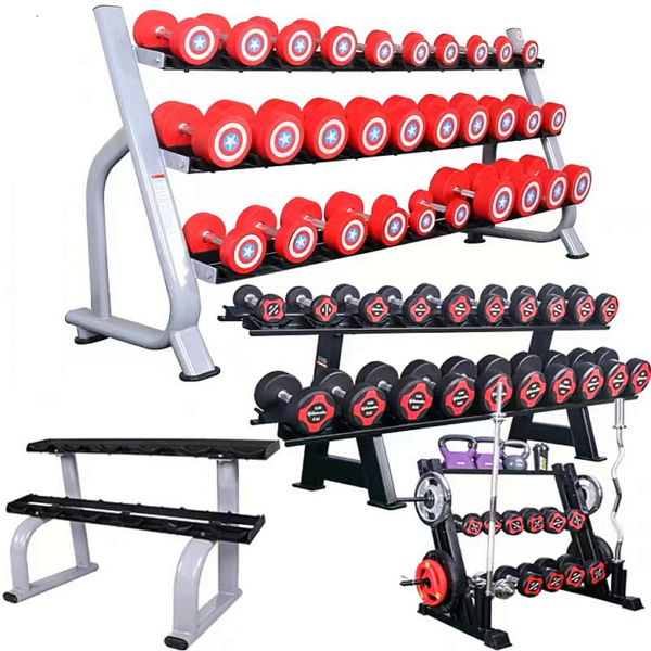 Two-Tier 10 pair Commercial Use Dumbbells Rackwith dumbbell