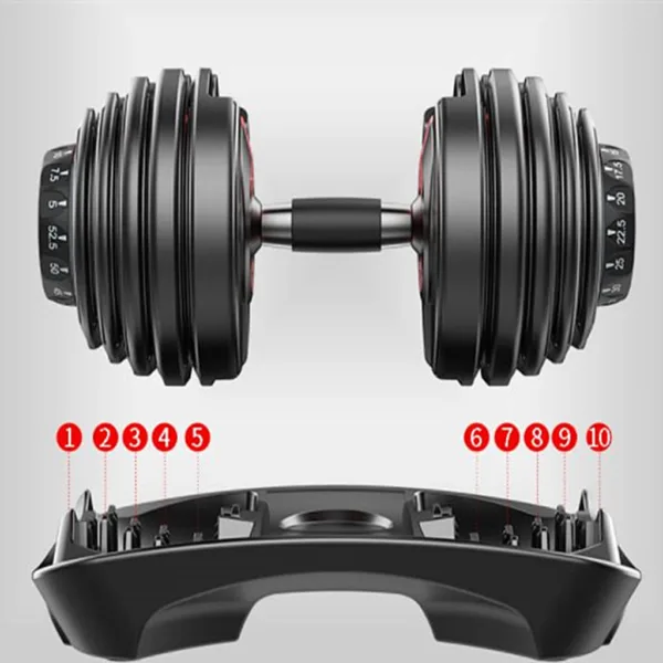 24kg Dumbbell set - Black - Front view