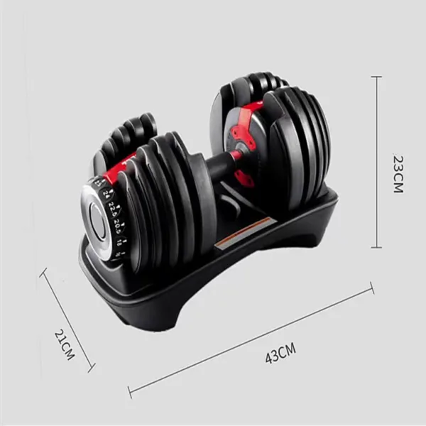24kg Dumbbell set - Black - Side view