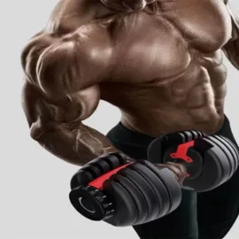 A man lifting a 24kg dumbbell