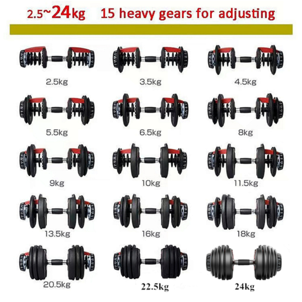 15 heavy gears for adjusting - Dumbbells