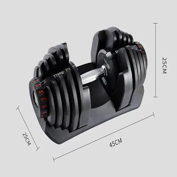 24kg Dumbbell set - Black - Size measurements