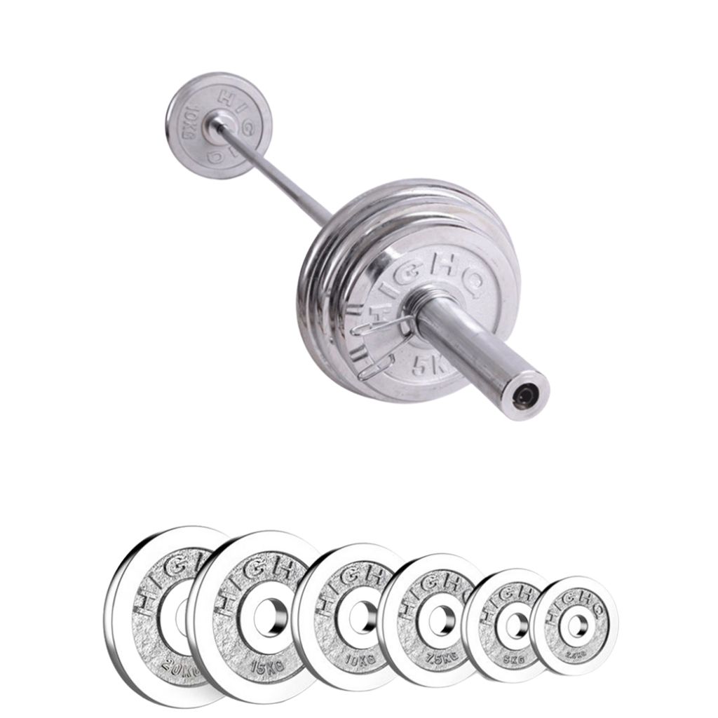 57kg Weight Set | Olympic Barbell with Chrome Weights