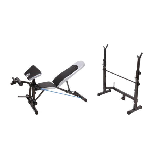 Press Up Bench With Squat Rack/Bench Press