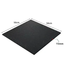 RUBBER GYM MATS TILE 50CM15MM SIZE