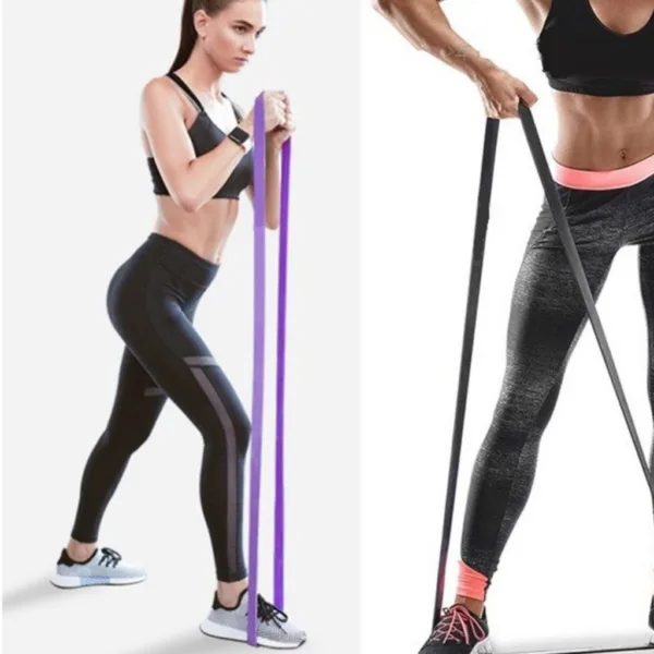 A woman using a resistance band.