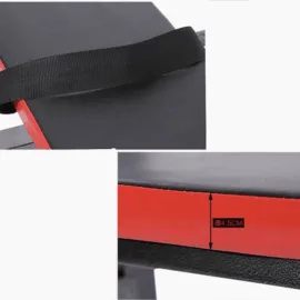 Measurement of the thickness of a flat bench with a rack.