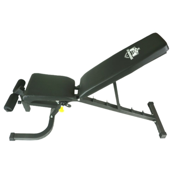 Adjustable weight bench on white background