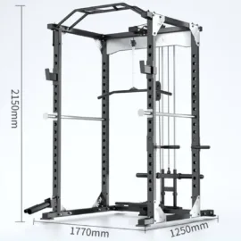 Power Cage with Barbell Set and Adjustable Bench - Image 2