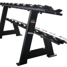 Two-Tier 10 pair Commercial Use Dumbbells Rackwith dumbbell