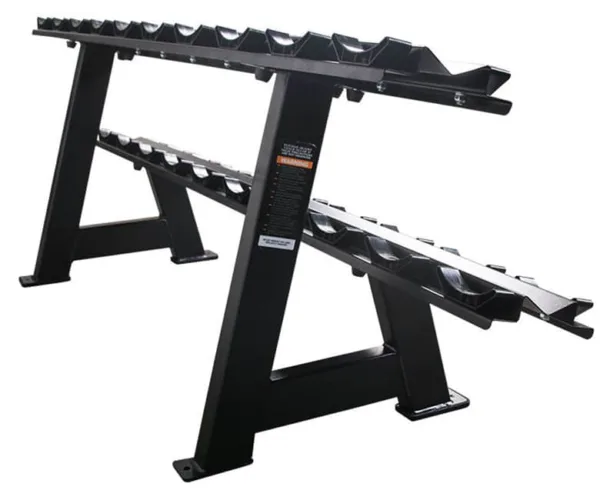 Two-Tier 10 pair Commercial Use Dumbbells Rackwith dumbbell