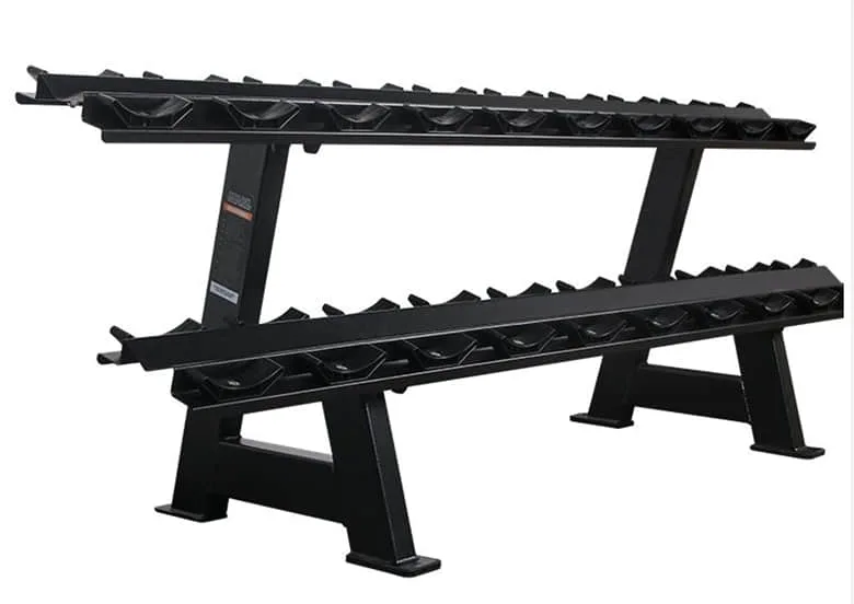 Two-Tier 10 pair Commercial Use Dumbbells Rackwith dumbbell