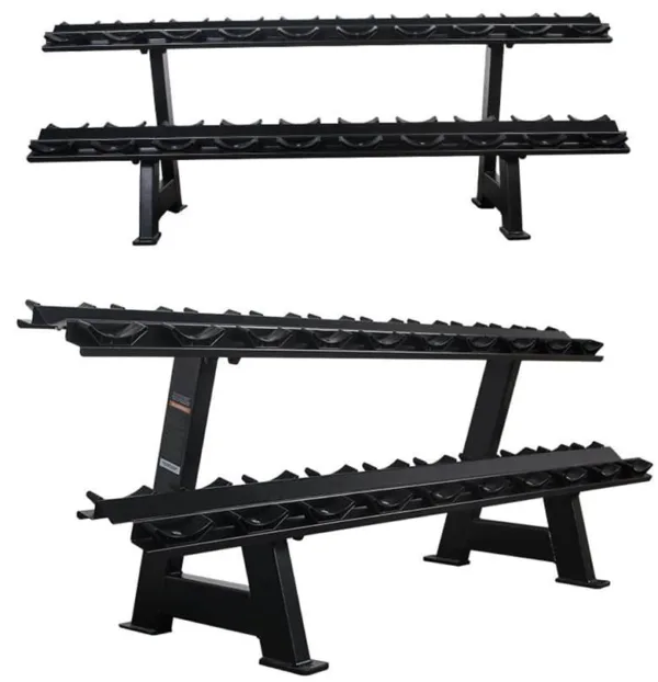 Two-Tier 10 pair Commercial Use Dumbbells Rackwith dumbbell