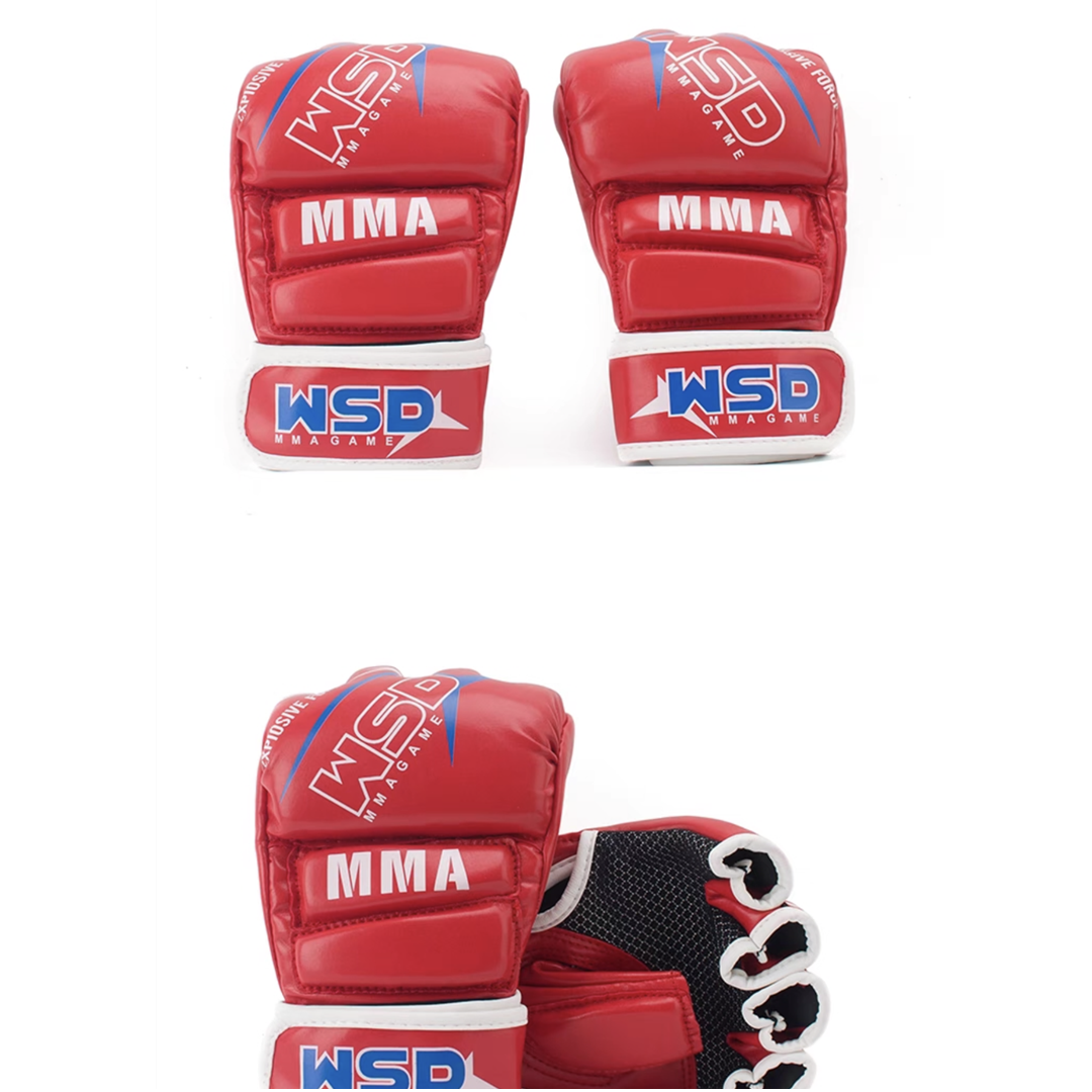 Boxing Gloves | Half Finger Kick Boxing Gloves – WSD Red (one pair)
