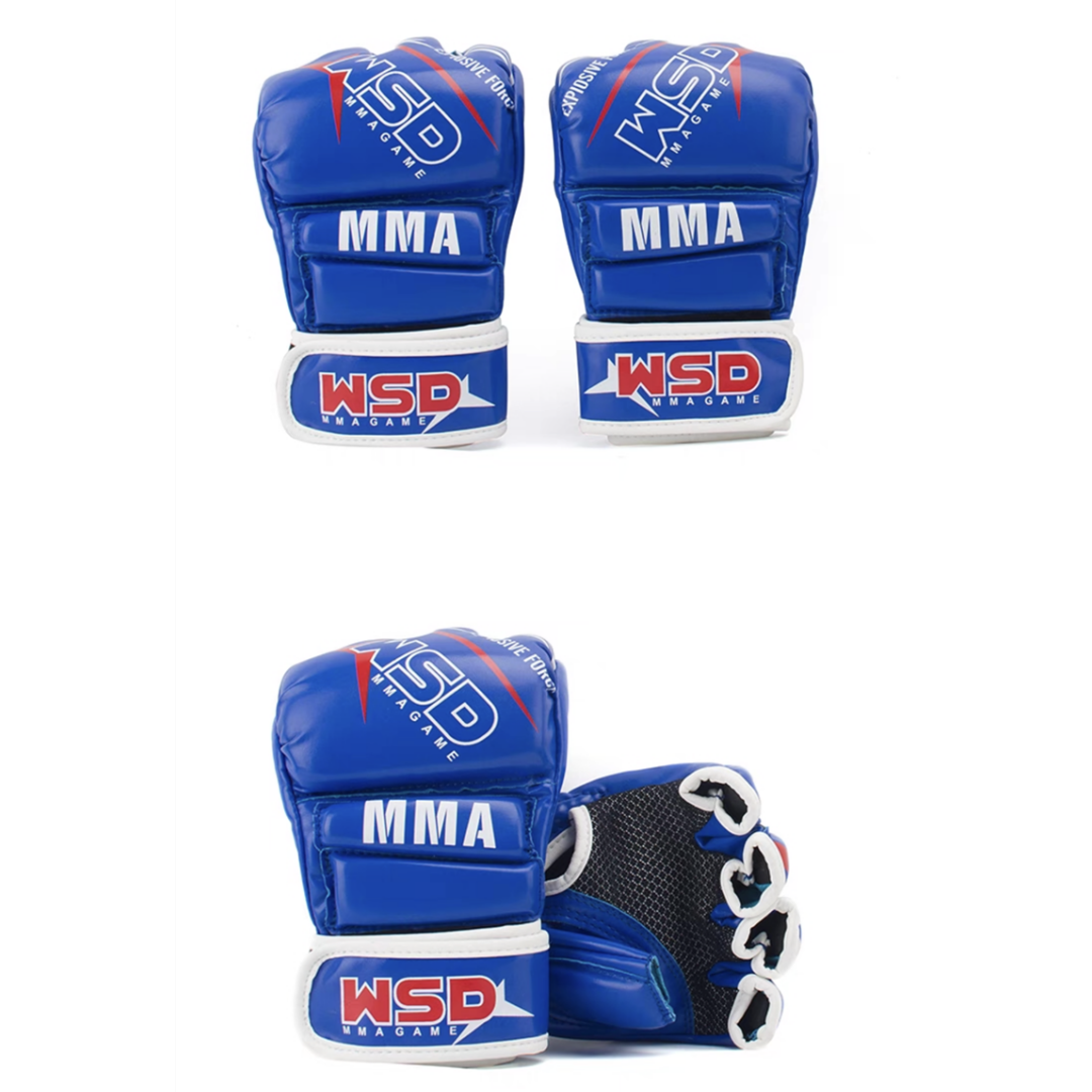 Boxing Gloves | Half Finger Kick Boxing Gloves – WSD Blue (one pair)
