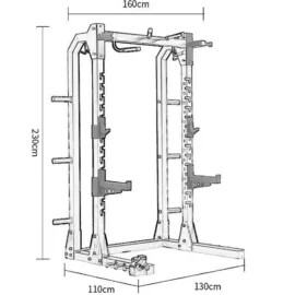 Power Cage Half Squat Rack Solid Frame part
