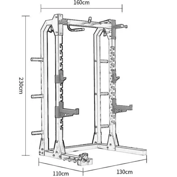 Power Cage Half Squat Rack Solid Frame part