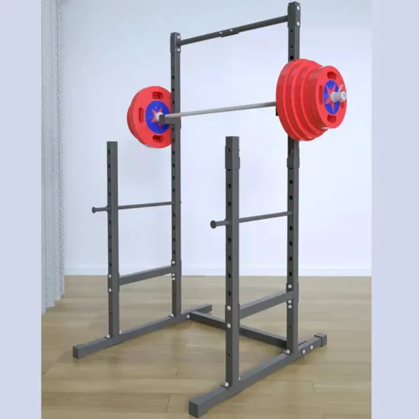 squat rack with barbell