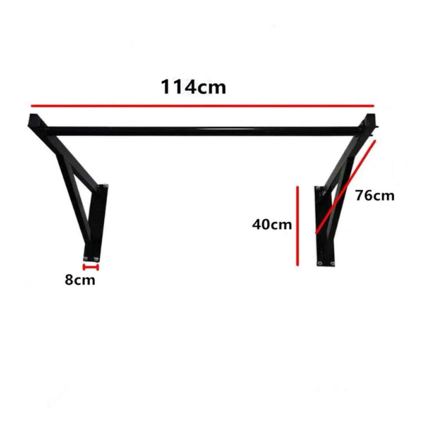 Wall pull-up bar size details