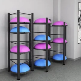 Colourful bosy balls on racks