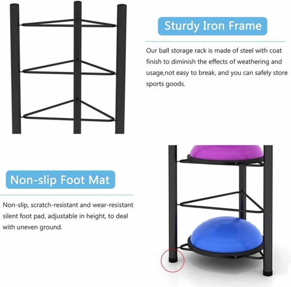 Key features of the bosu ball rack