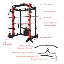 Smith Machine with 75LB Weight Stacks | Model K1 - Image 3