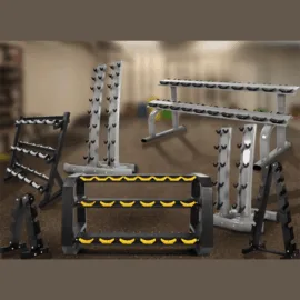 Three-Tier 10 Pair Dumbbell Rack Functional and stylish dumbbell rack.