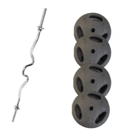 Weights Combo 1.2M Curl Barbell with 40KG Cement Plates - Image 1