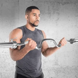 Olympic Curl Bar｜1.2m Silver - Image 5