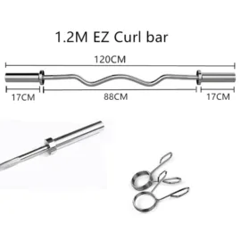 Olympic Curl Bar｜1.2m Silver - Image 2