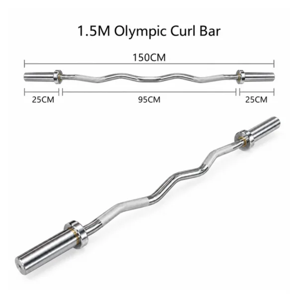 1.5m Olympic EZ Curl Bar size
