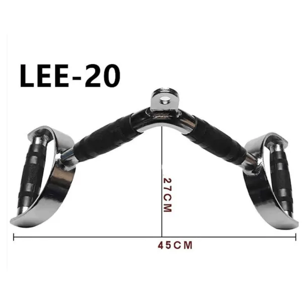 Size and details of the Home Gym Cable Attachment with D-Handle.