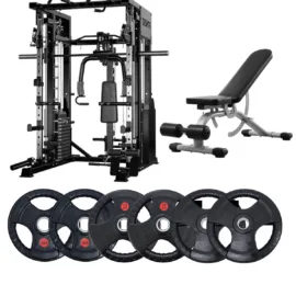 Smith Machine with Bench and 80KG Weights - Image 1