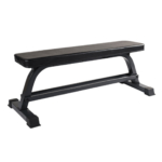 front of black flat bench