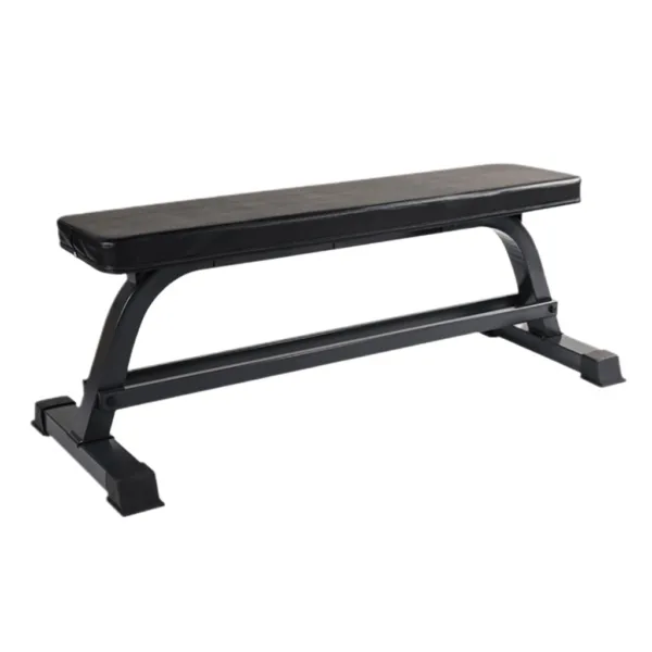 front of black flat bench
