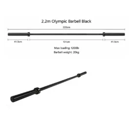Olympic Barbell 2.2m 1200LB 20KG Black04