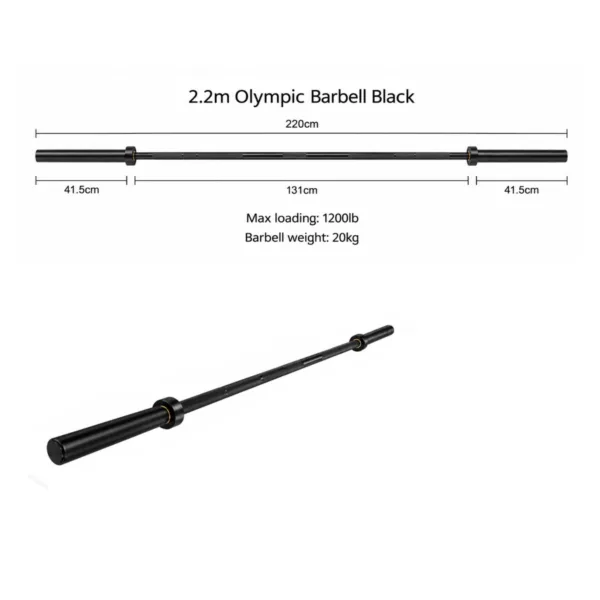Olympic Barbell 2.2m 1200LB 20KG Black04