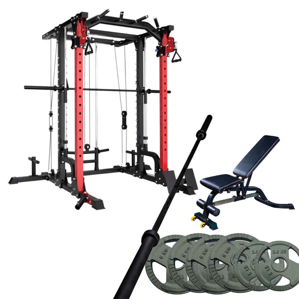 Smith Machine with bench and 90kg Weights