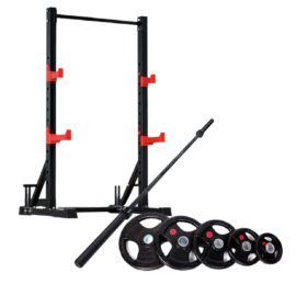 home gym pacakge squat rack with weights set