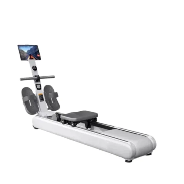 The white rowing machine