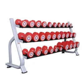 Three Tier 15 Pairs Dumbbell Rack Commercial - Image 4