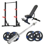 Squat rack package with plates