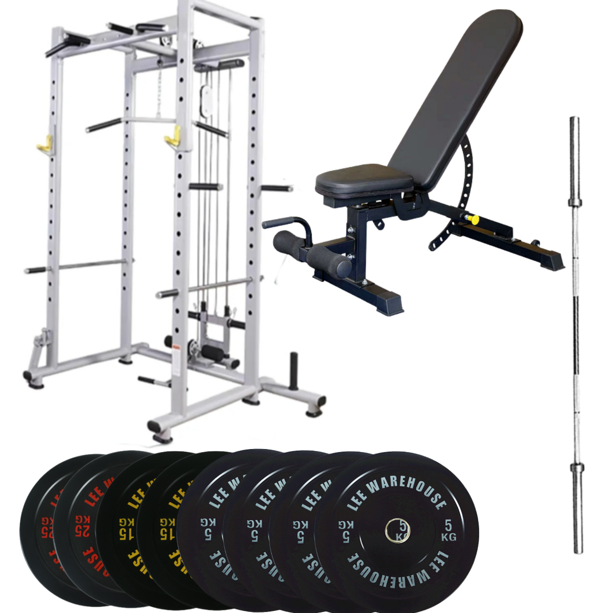 Home Gym Set |Power cage+Bench+Barbell+Weights