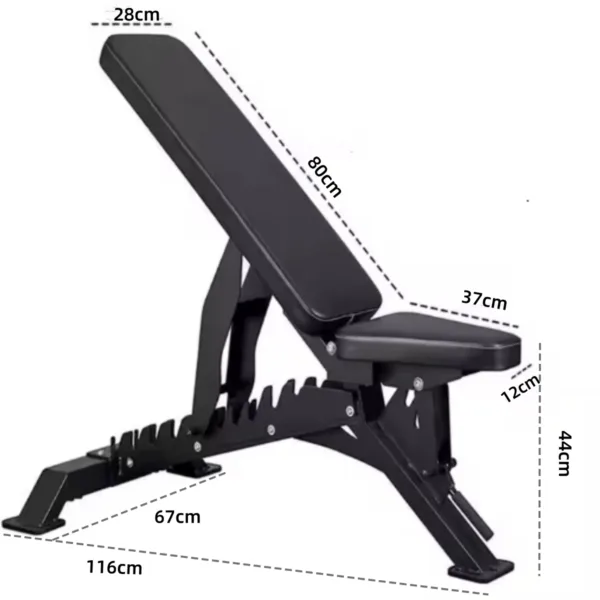 size of the adjutable bench