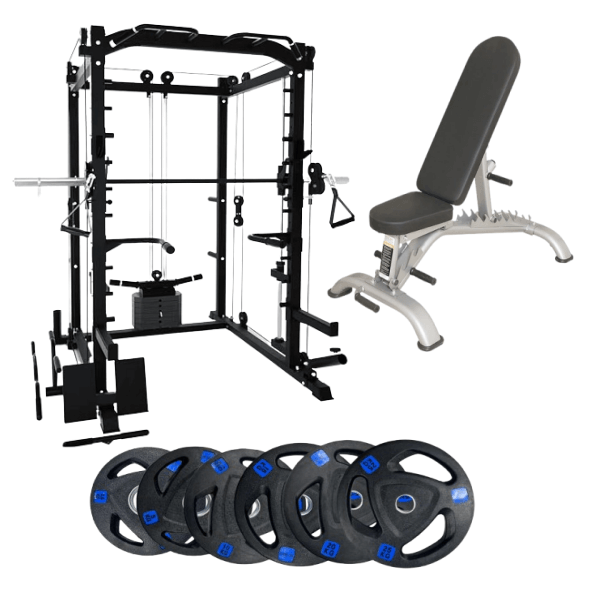 Smith machine with Bench and 60KG Weights Sets