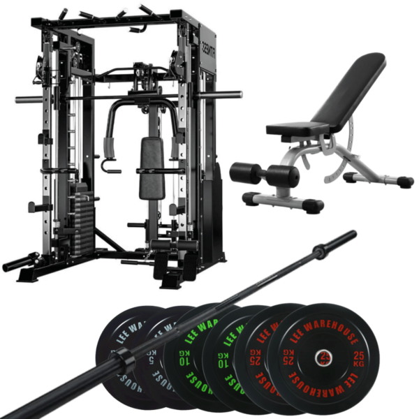 smith machine with bench and 20kg barbell set