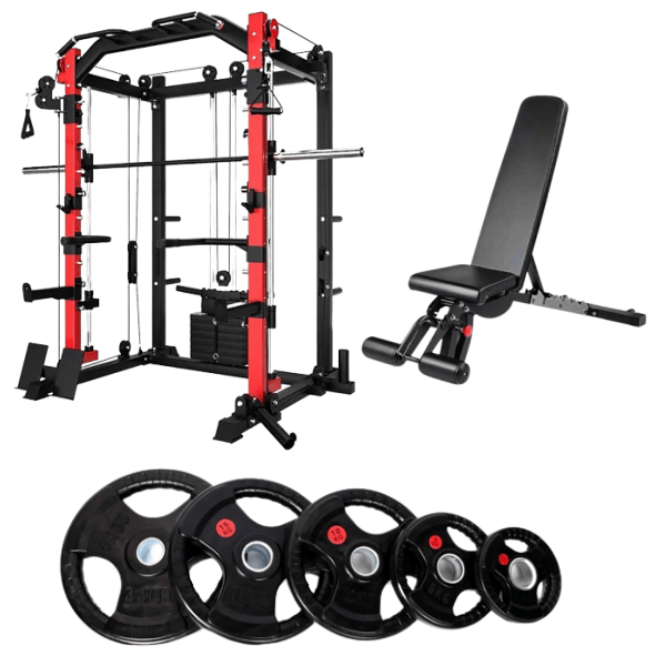 Smith Machine with 90kg weight plus adjustable bench