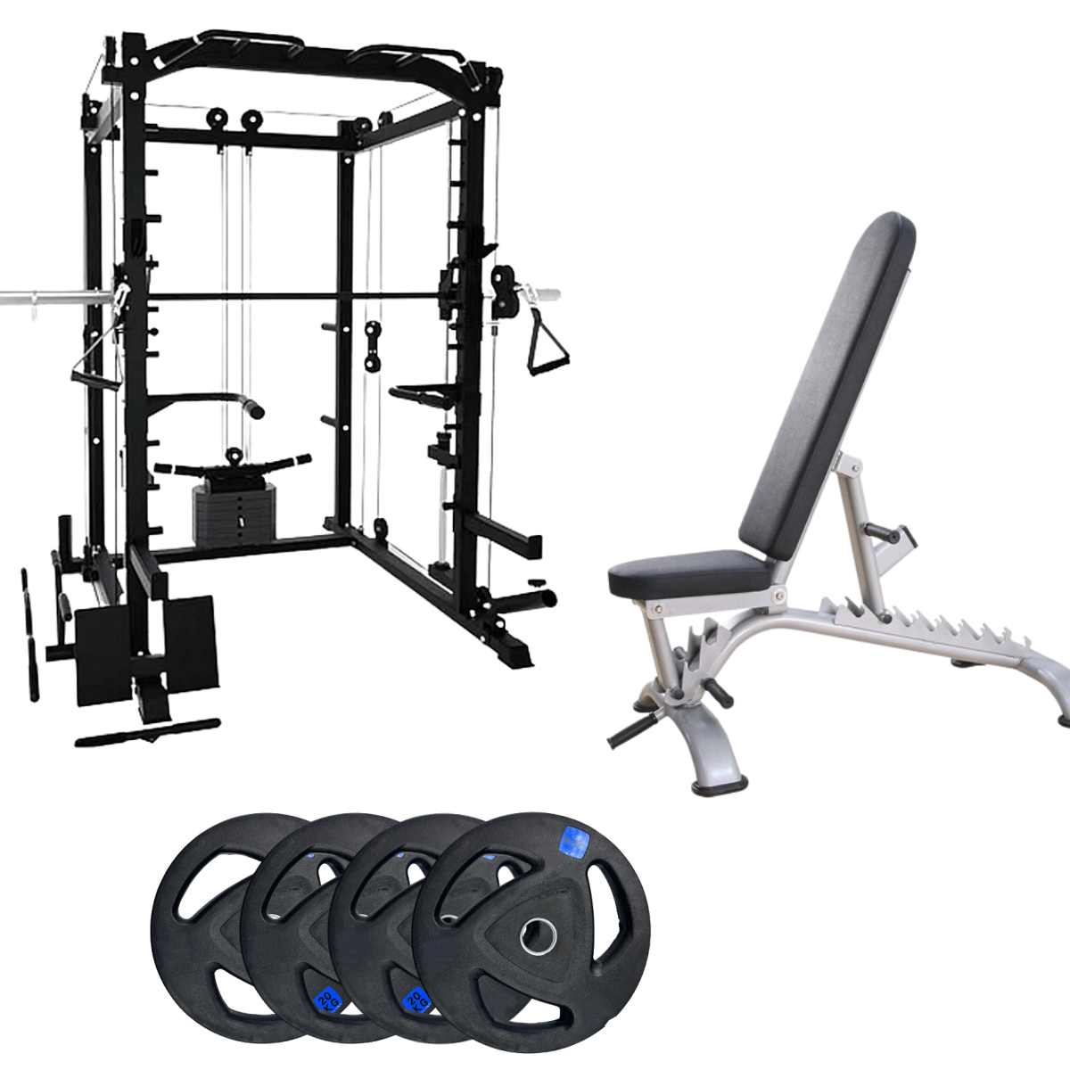 Smith machine with Bench and 60KG Weights Sets